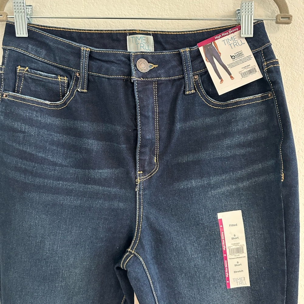 Time and Tru Navy High Rise Skinny Jeans - Picture 2 of 7